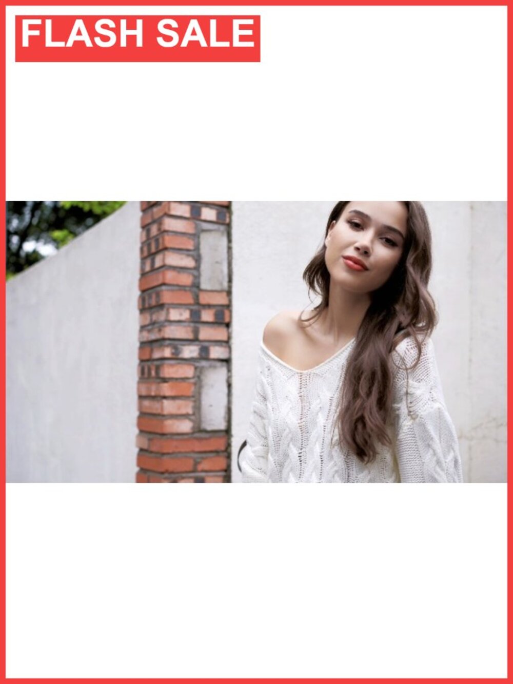 Oversized Cable Knit V-Neck Long Sleeve Pullover Sweater - Picture 6 of 6